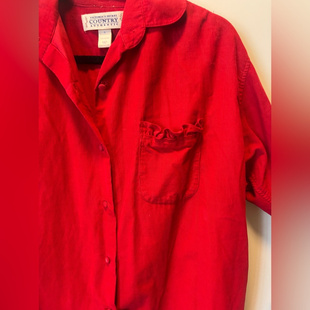 Vintage Victoria's Secret Country red button-down shirt Small - Picture 4 of 12